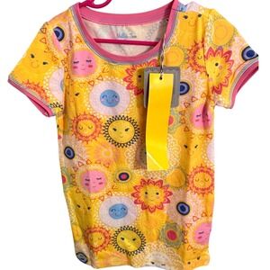 Matilda Jane Kids Girls Yellow Sun Print Short Sleeve T Shirt Size 6
